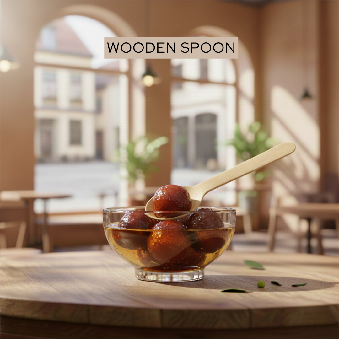 Eco-Friendly Wooden Serving Spoon | Biodegradable Disposable Cutlery for Parties & Catering