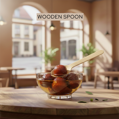 Eco-Friendly Wooden Serving Spoon | Biodegradable Disposable Cutlery for Parties & Catering