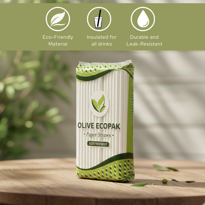 Olive Ecopak Eco-Friendly Paper Straws