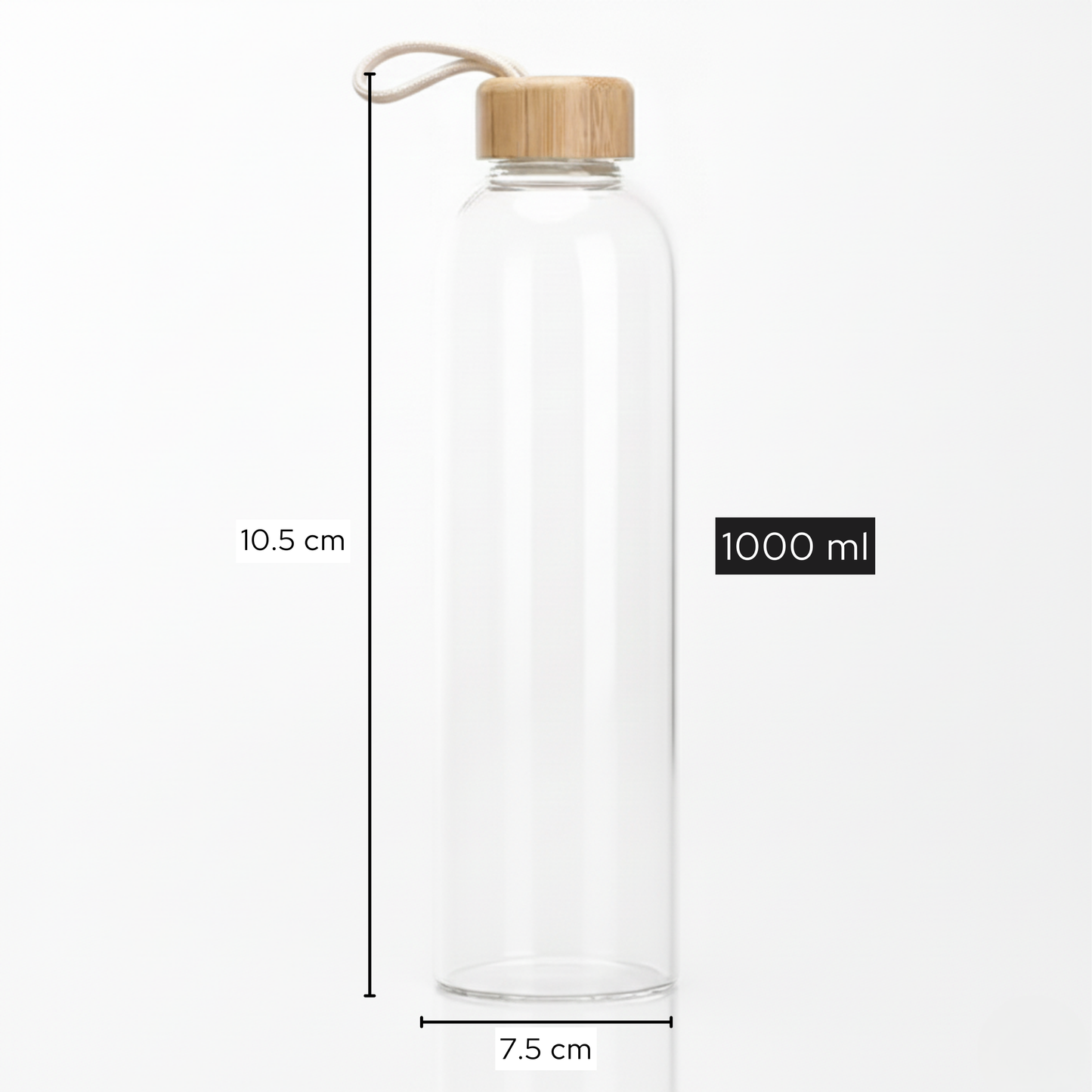 Luxury Borosil Glass Bottle – 700 ml | Herbal Infusion & Detox Water Bottle with Bamboo Lid | One bottle
