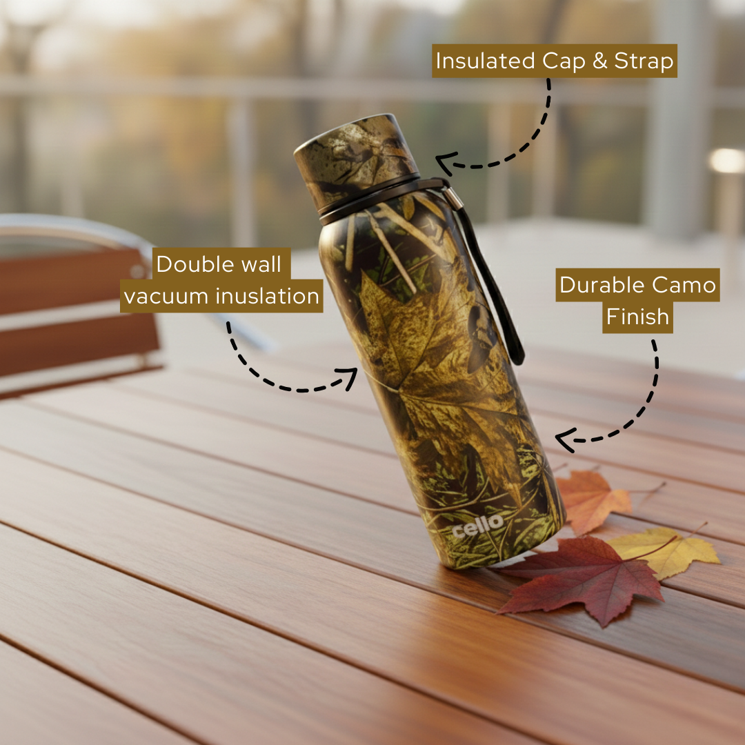 Duro Deezee Kent Double Walled Stainless Steel Water Bottle with Durable DTP Coating, 550ml, Copper
