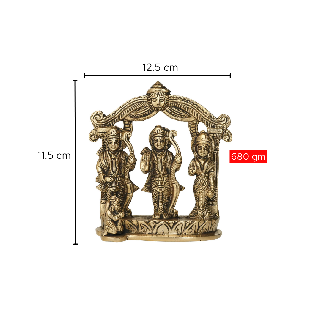 Ram Parivar Pital Murti | Brass Idol for Home Temple, Puja & Gifting | 680 gm