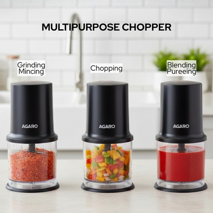 AGARO Electric Chopper with Twin Stainless Steel Blades | 500 ml | 400W