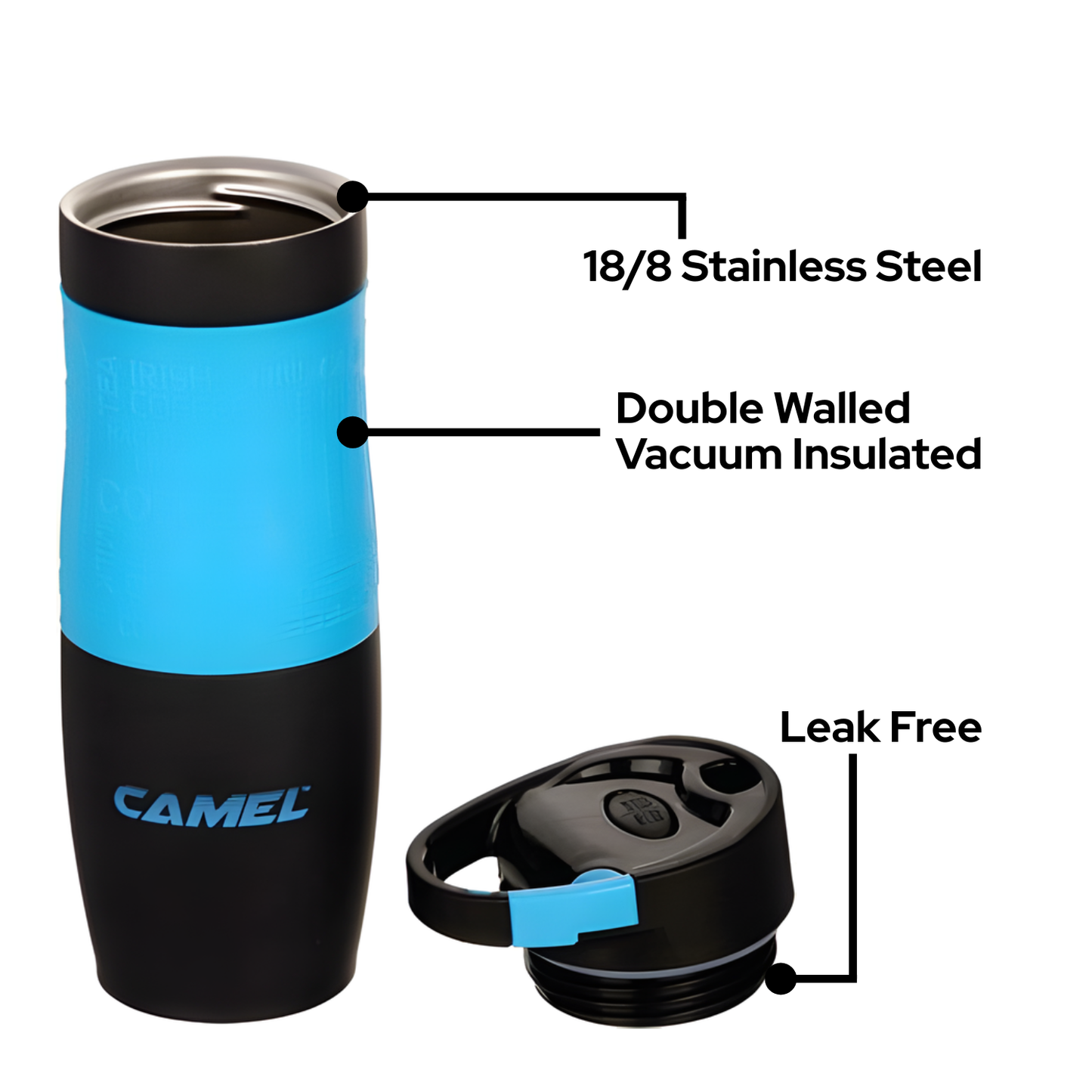 Camel VOGUE | Stainless Steel Vacuum Flask | Double-Wall Insulated | 480 ml