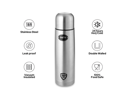 Flip Style Vacuum Insulated Lid Flask Bottle with carry case