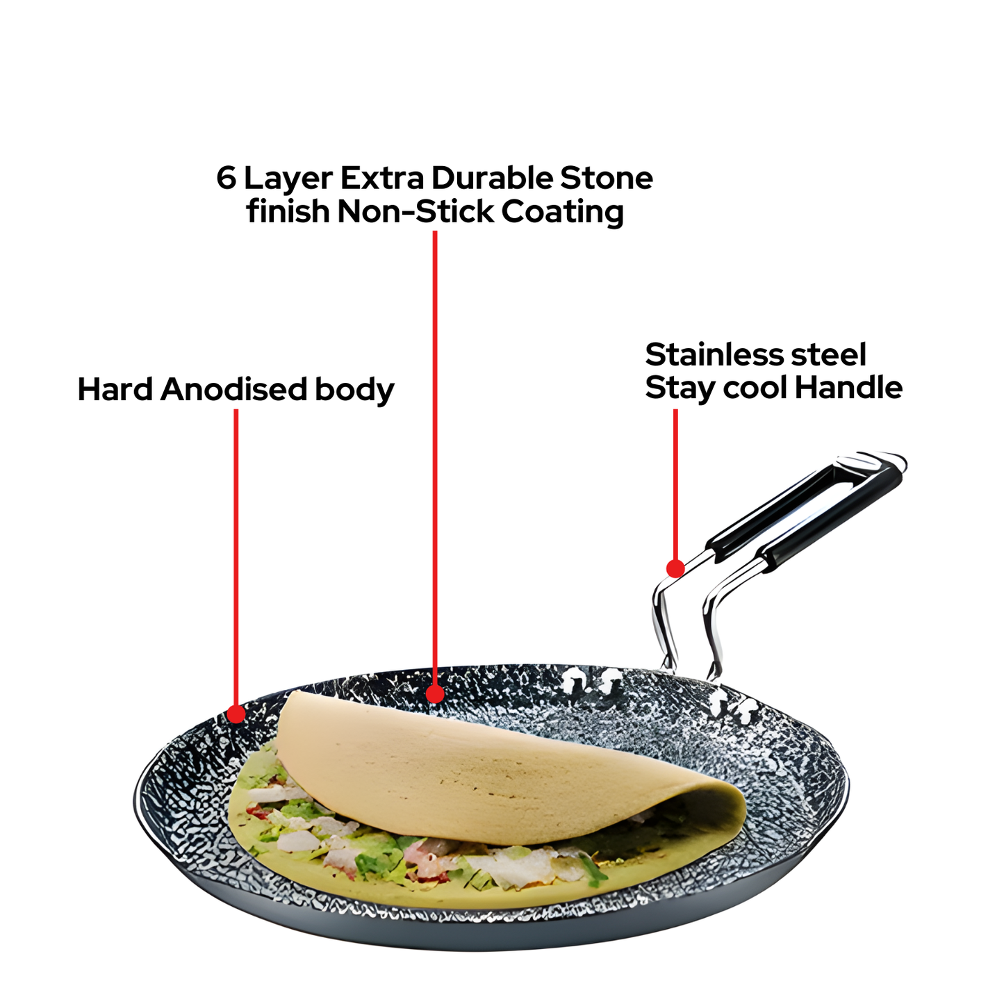 Prestige Tawa | Hard-Anodised Non-Stick | Induction & Gas Compatible