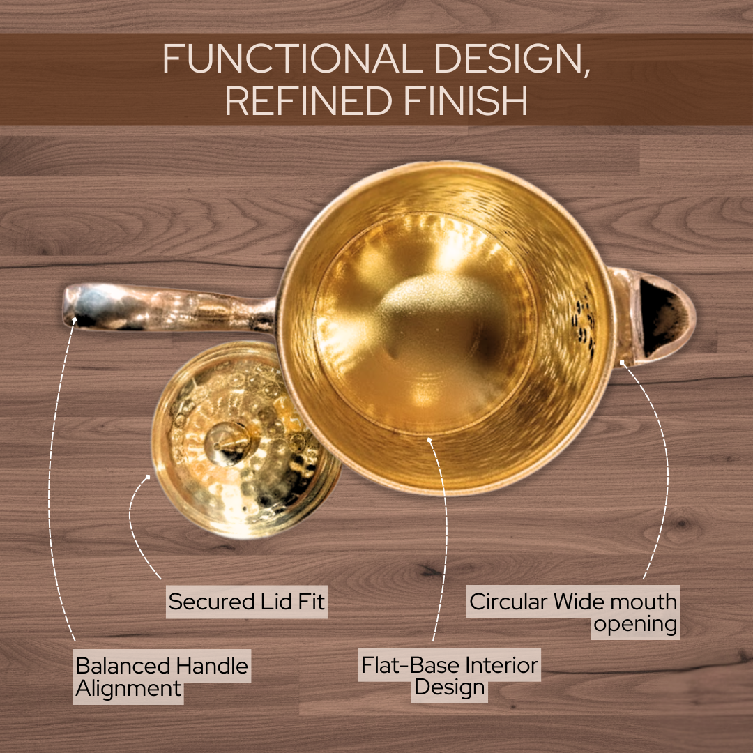 Handcrafted Brass Hammered Water Jug | Premium quality | Pure product | Jug with lid