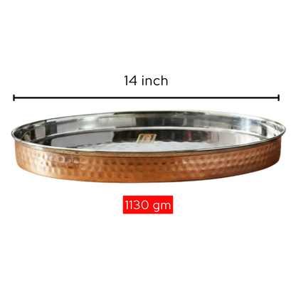 Luxury SS–Copper Thali | 6pcs| | Ayurvedic & Handcrafted Dining Essential