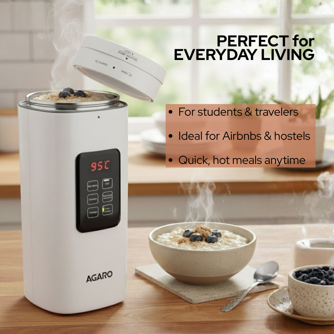 AGARO Delite Electric Kettle – Fast Boil | Adjustable Temp | Keep Warm | Travel Friendly | 500 ml