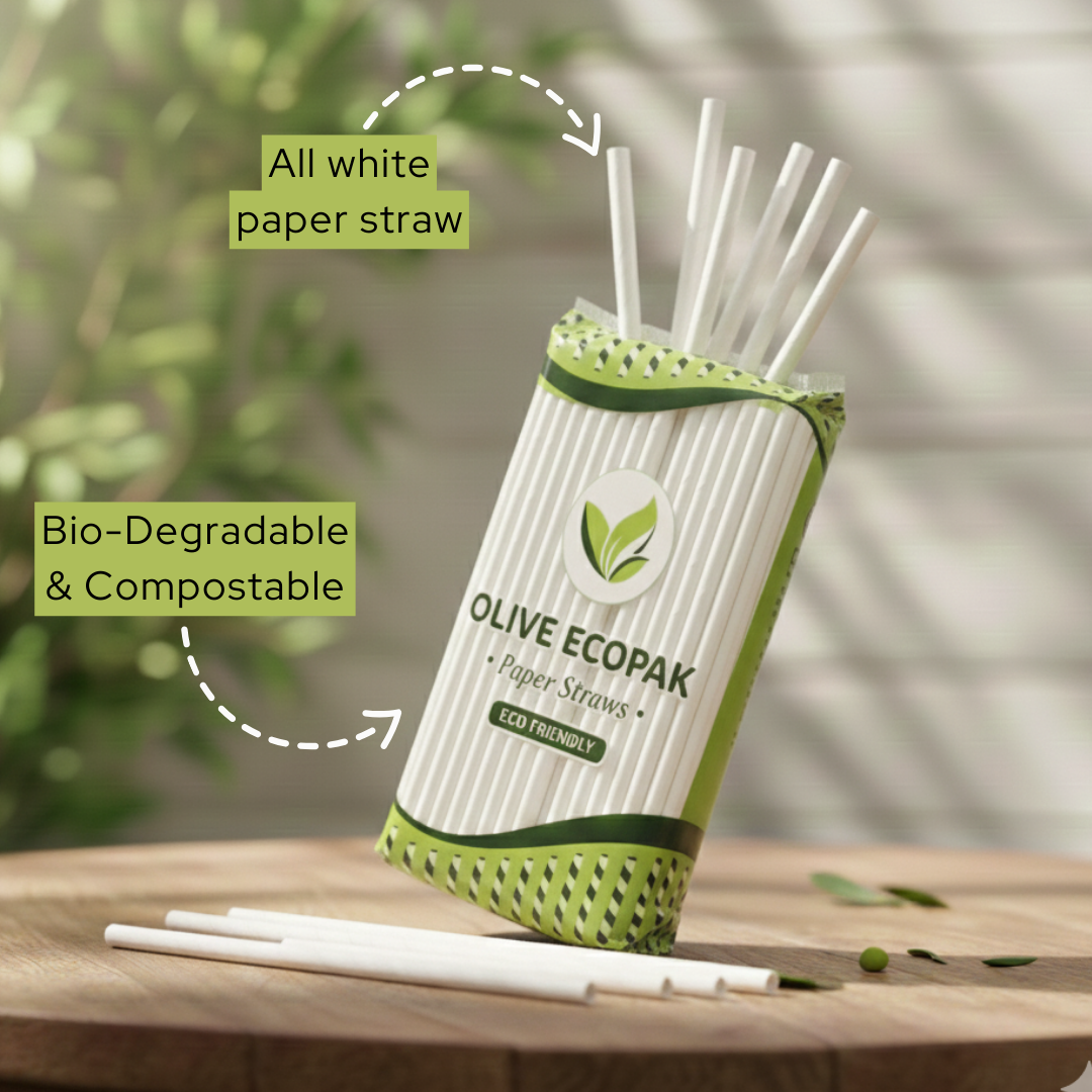 Olive Ecopak Eco-Friendly Paper Straws