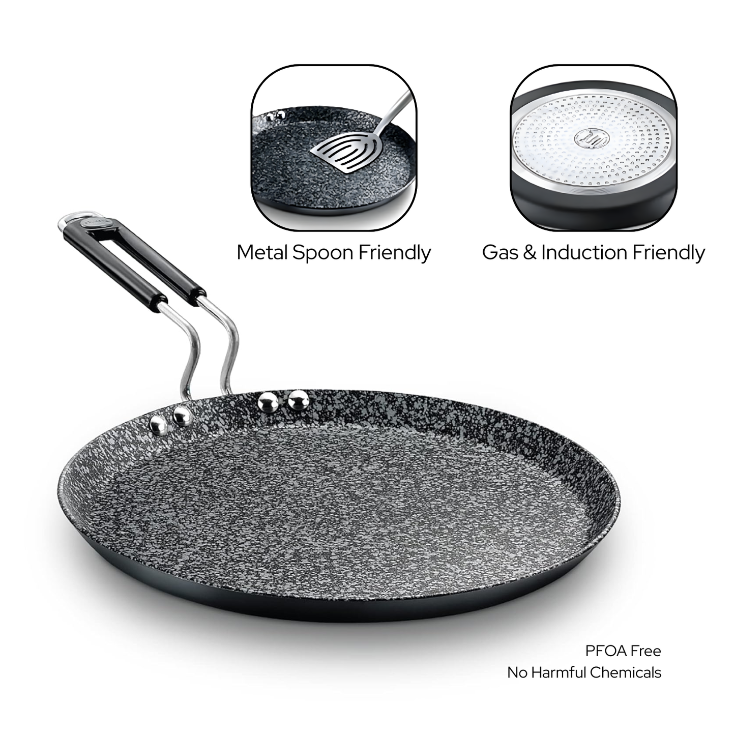 Prestige Tawa | Hard-Anodised Non-Stick | Induction & Gas Compatible