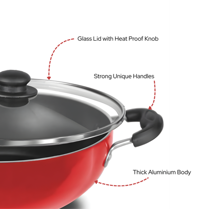Mr. Cook PFOA-Free Non-Stick Kadhai for Gas & Induction | Easy Clean | Healthy Cooking