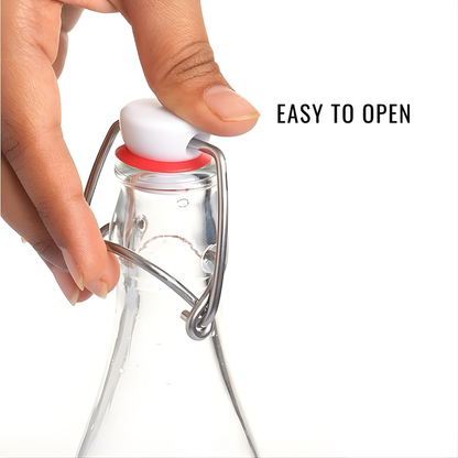 Cello Aquaria 1000 ml Glass Water Bottle | Pure Glass Bottle with Flip-Top Lock | Glass Bottle for Daily Use, Restaurant, Cafes, Hotel