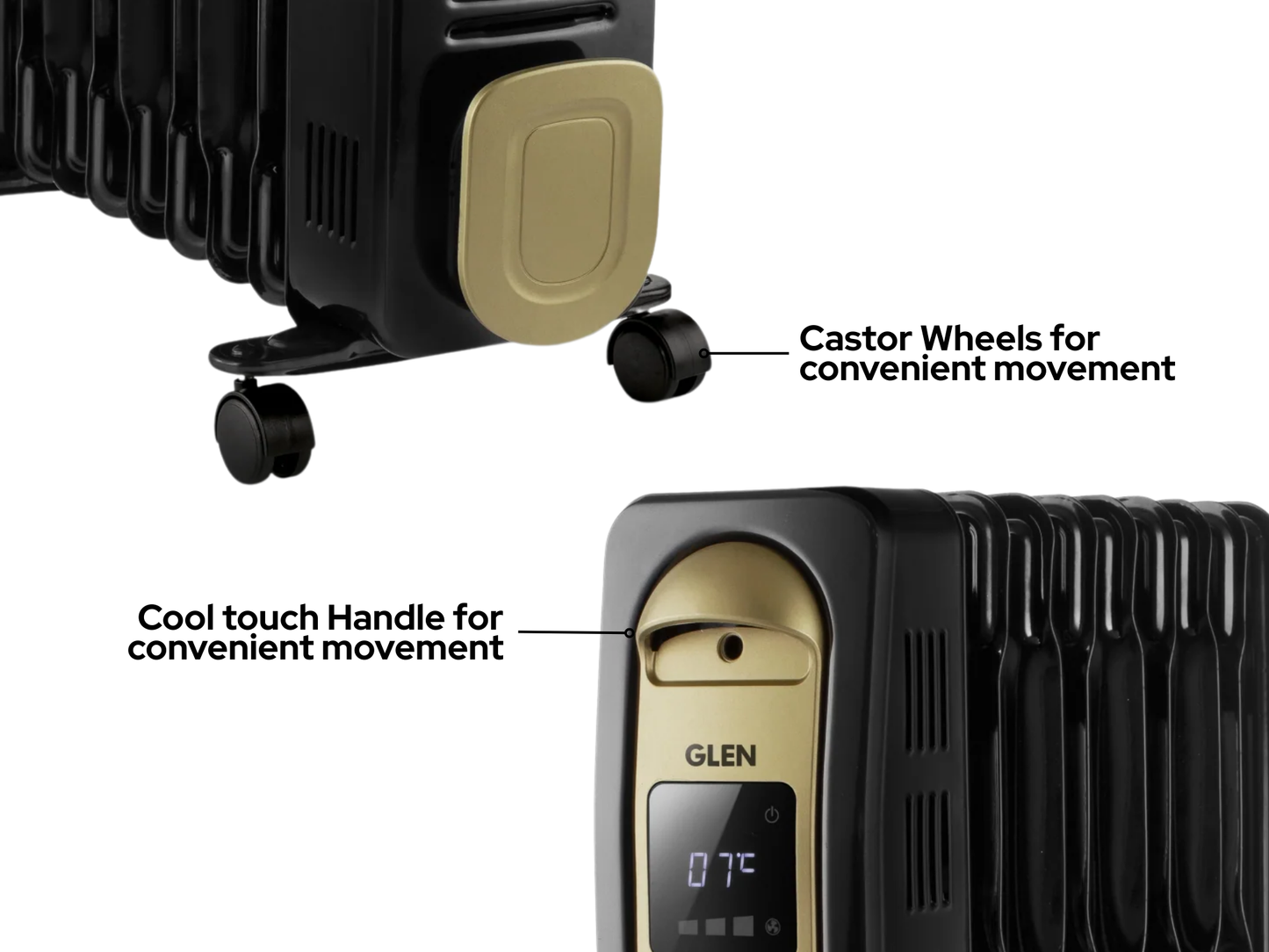 Glen Electric Oil Filled Radiator| 9/11/13 Fin - HA7013DOR| Digital Room Heater