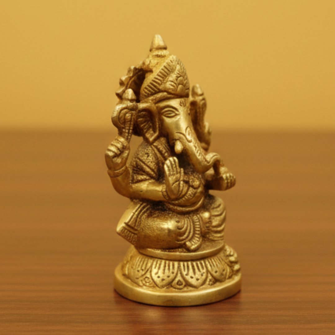 Ganesh Ji Pital / Brass Murti | Bring Peace, Success & Positivity Home | 690gm