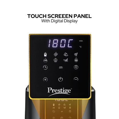 Prestige Digital Air Fryer | Touch Panel | 8 Preset Menus | 80% Less Oil Consumption | 1200W