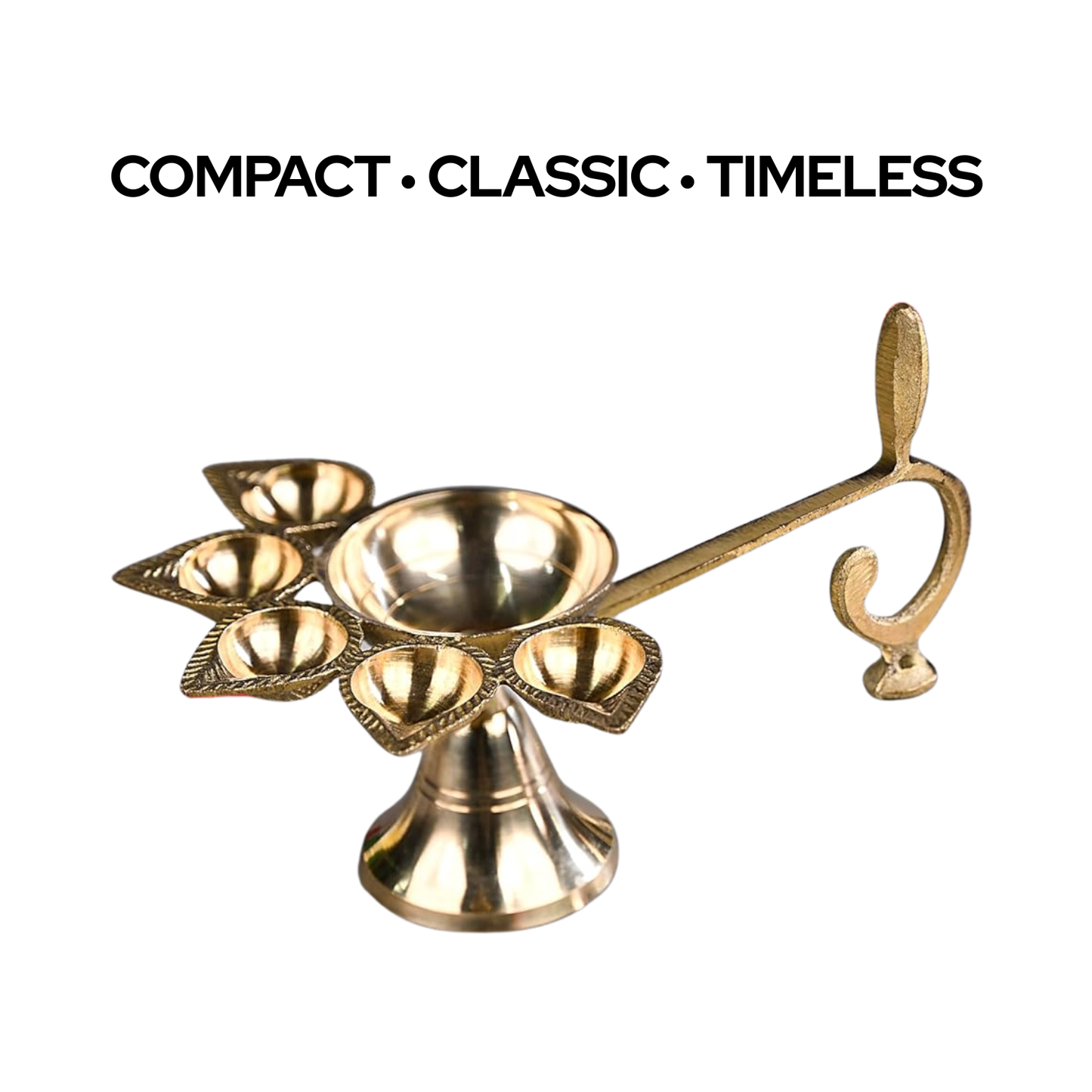 Brass Panch Diya for Puja – Traditional 5-Wick Oil Lamp for Home Temple | Pooja | Navratri