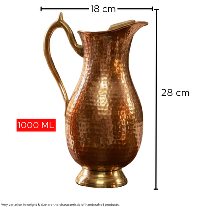 Copper Lemon Water Jug (Without Lid) | 1000ml | Great for daily use | Gifting purposes