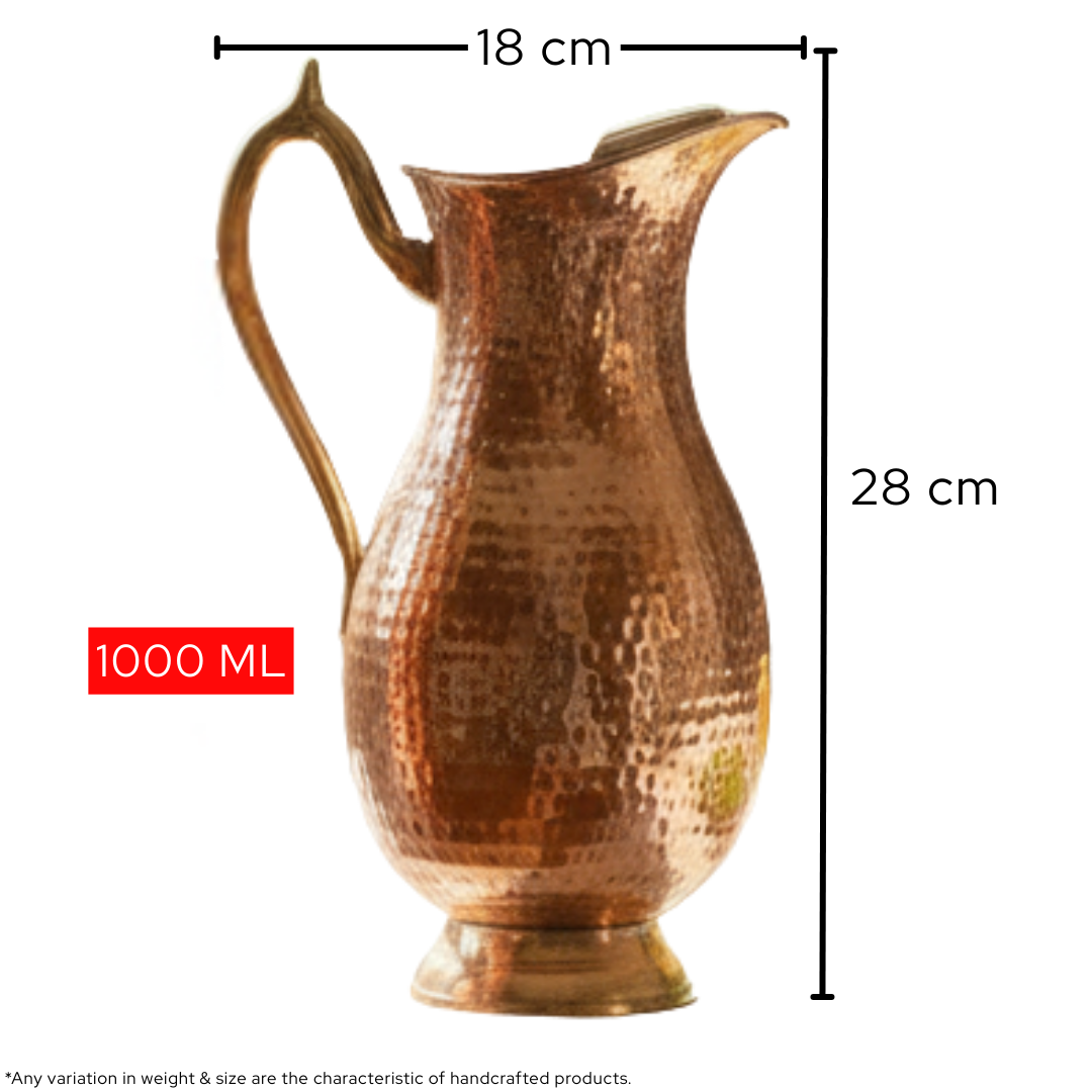 Copper Water Jug Hot & Cold | Eco-Friendly | Easy-Flow Spout & Leak-Resistant