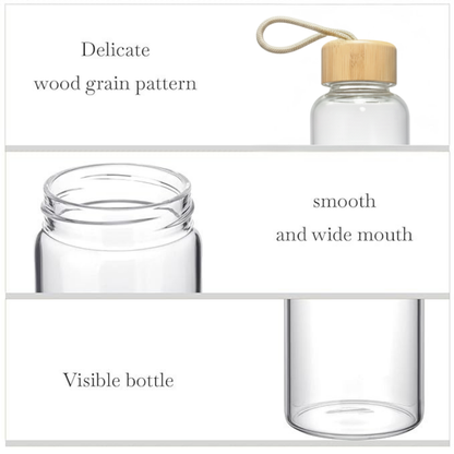 Luxury Borosil Glass Bottle – 700 ml | Herbal Infusion & Detox Water Bottle with Bamboo Lid | One bottle