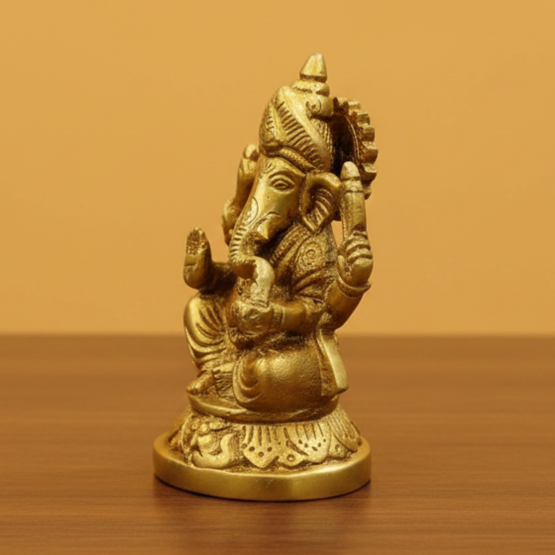 Ganesh Ji Pital / Brass Murti | Bring Peace, Success & Positivity Home | 690gm