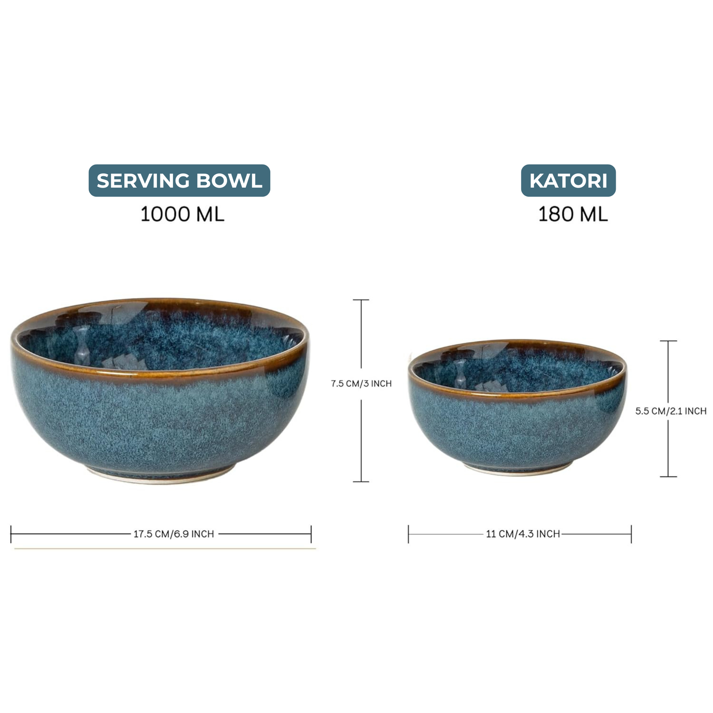 Handcrafted Stoneware Dinner Set 18 Pcs | Microwave Safe | Greenish Blue