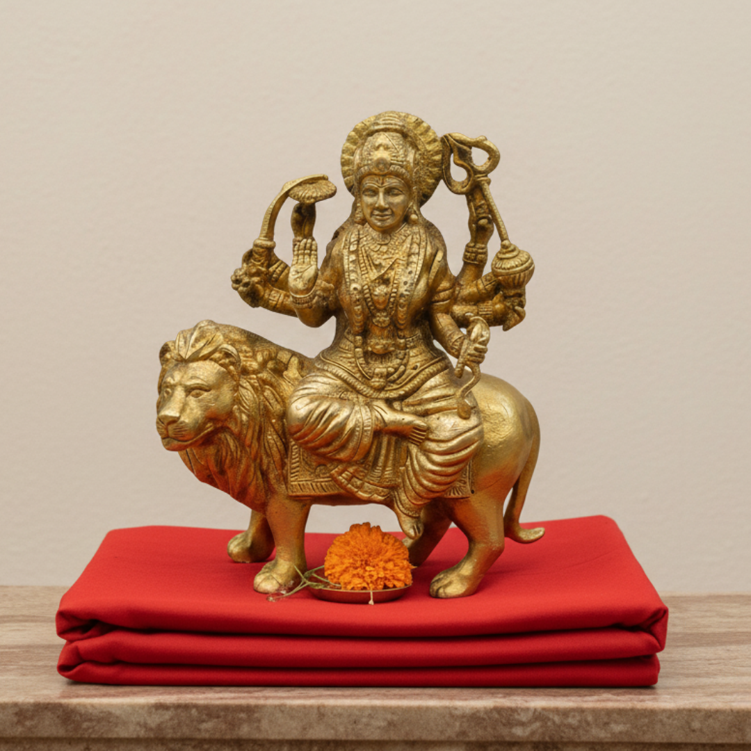 Traditional Durga Mata Brass Murti | Ideal for Home Worship & Festivals | 80gm