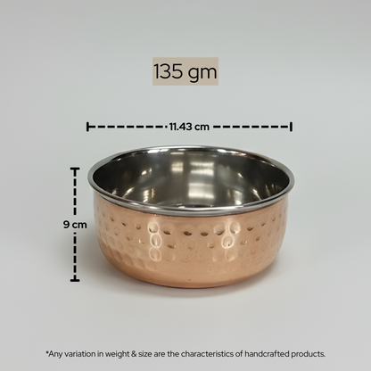 Copper SS Tone Katori | Set of 6 pcs | 810 gm | 135 gm Each