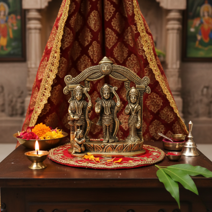 Ram Parivar Pital Murti | Brass Idol for Home Temple, Puja & Gifting | 680 gm
