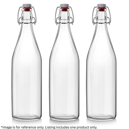 Cello Aquaria 1000 ml Glass Water Bottle | Pure Glass Bottle with Flip-Top Lock | Glass Bottle for Daily Use, Restaurant, Cafes, Hotel