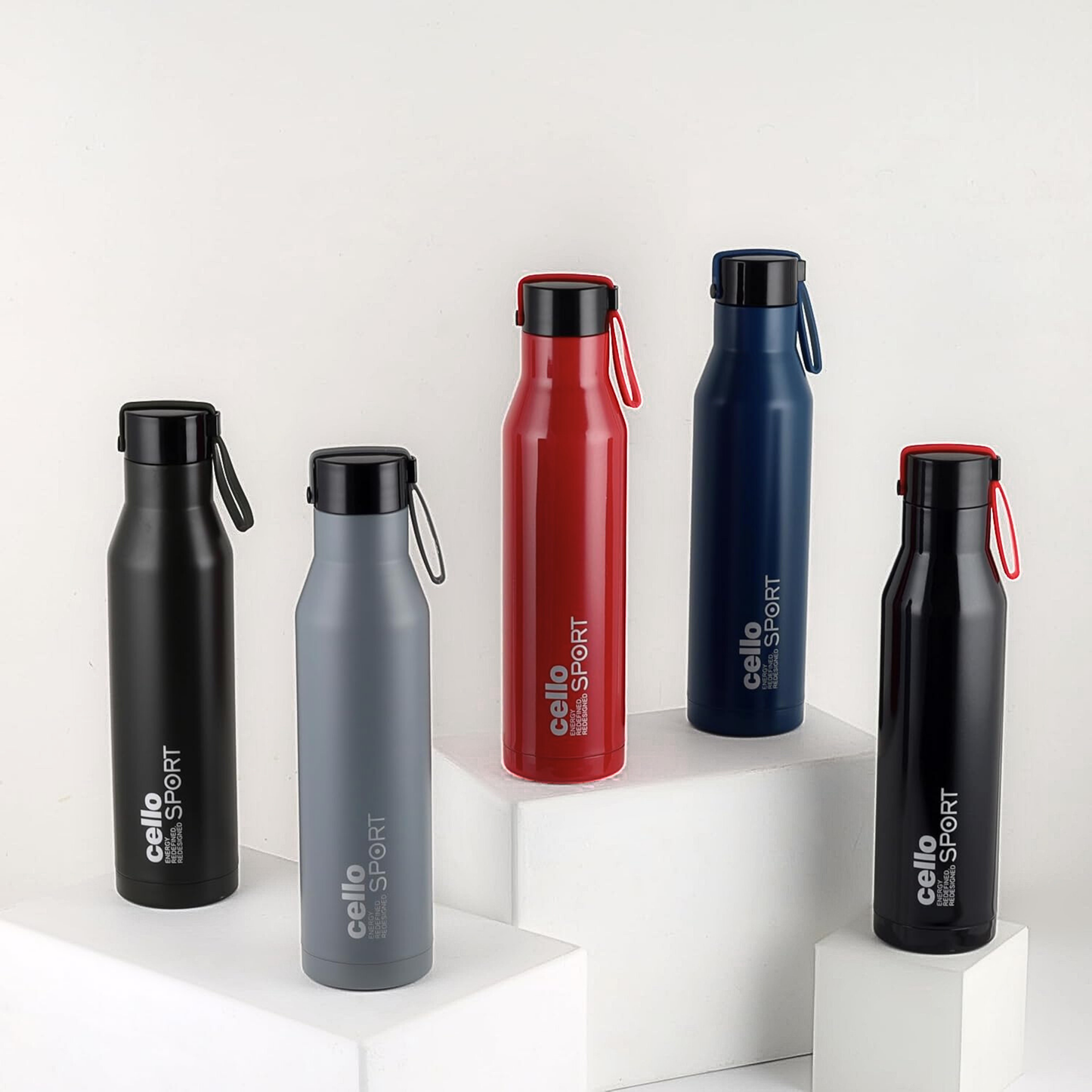 Cello Sport 750ml Stainless Steel Water Bottle | Leak-Proof, Durable & Stylish Sports Bottle | Red color