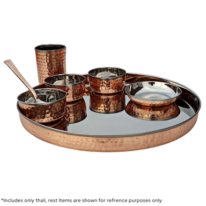 Luxury SS–Copper Thali | 6pcs| | Ayurvedic & Handcrafted Dining Essential