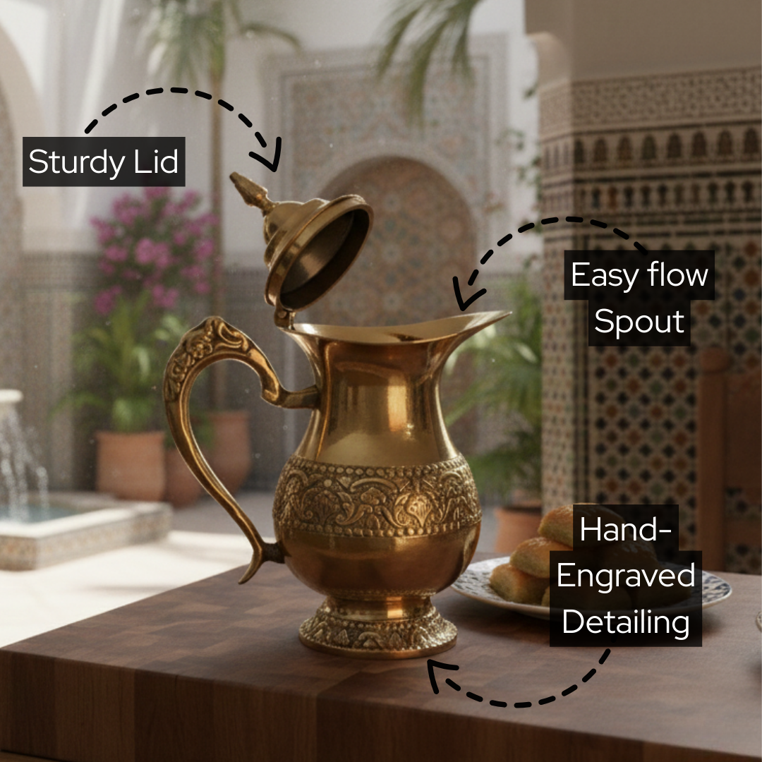 Pital embossed jug | Water Jug with lid | Health benefits | Traditional engraved carvings