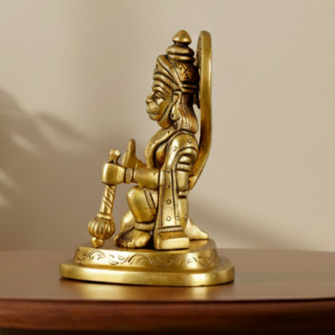 हनुमान जी पीतल की मूर्ति | दैनिक पूजा, भक्ति और आध्यात्मिक उपहार के लिए उपयुक्त | 560 ग्राम