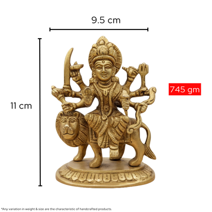 Traditional Durga Mata Brass Murti | Ideal for Home Worship & Festivals | 745gm