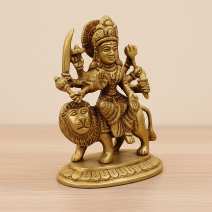 Traditional Durga Mata Brass Murti | Ideal for Home Worship & Festivals | 745gm