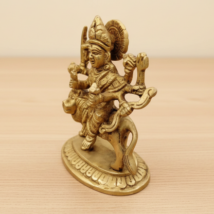 Traditional Durga Mata Brass Murti | Ideal for Home Worship & Festivals | 745gm