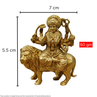 Traditional Durga Mata Brass Murti | Ideal for Home Worship & Festivals | 80gm